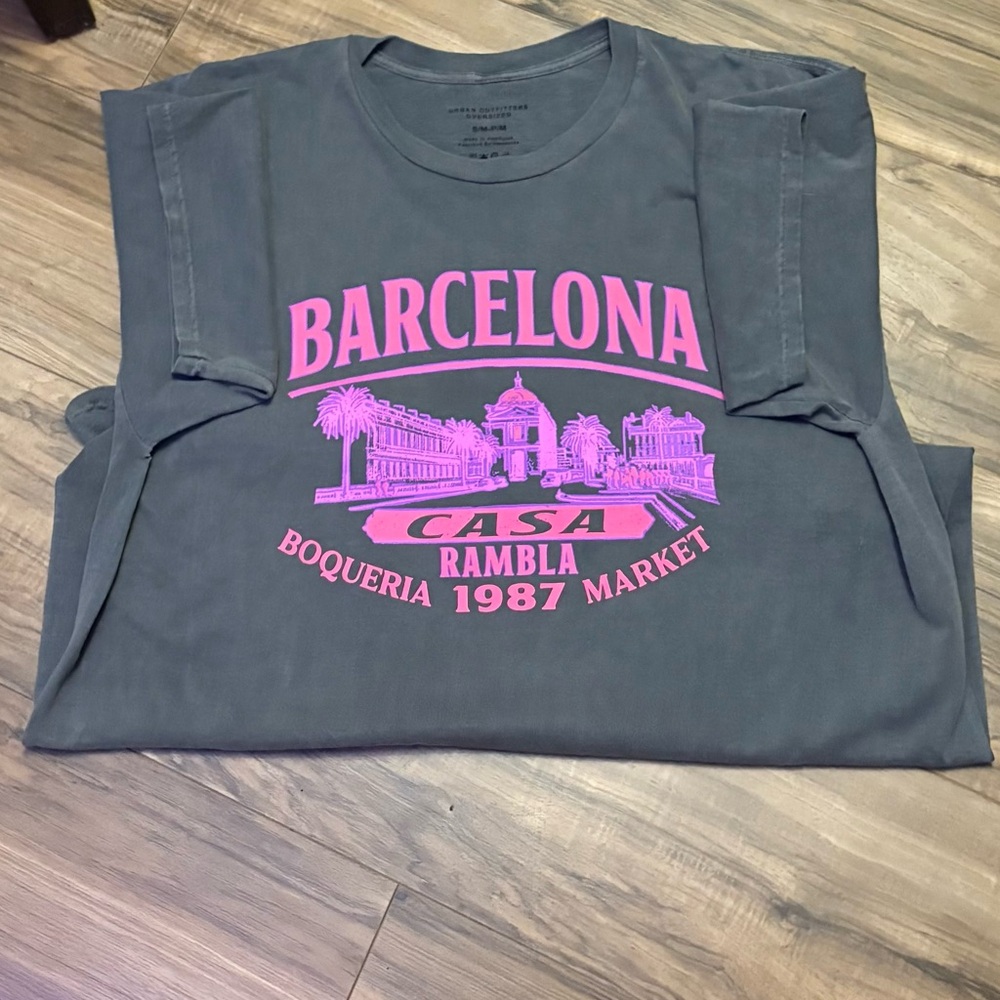 Urban Outfitters Charcoal and Magenta Graphic Shorts